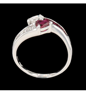 White gold ruby and diamond ring
