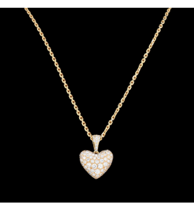 Heart Diamonds yellow gold necklace