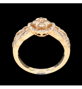 Yellow gold diamond ring