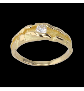 Solitaire ring in yellow gold 0.16 carats