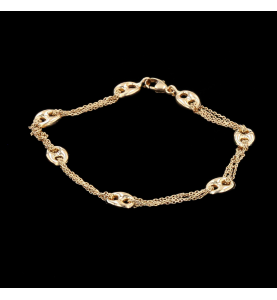 Yellow gold bracelet with coffee beans