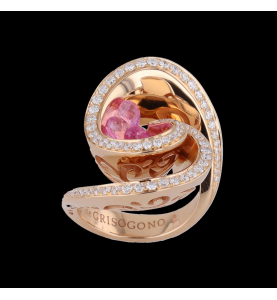 De Grisogono Pink gold ring Sapphires and Diamonds