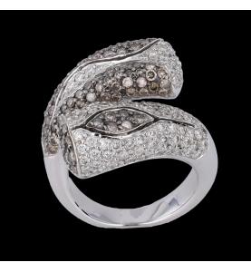 Ring aus Weißgold mit Diamanten 3,8 Karat.