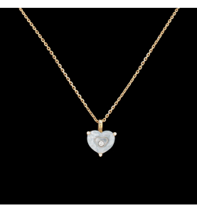 Chopard So Happy blue stone and diamonds pendant necklace.