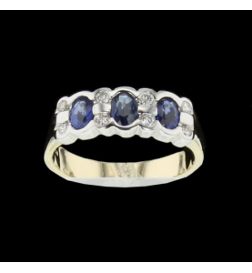 Ring 2 Sapphire golds and diamonds