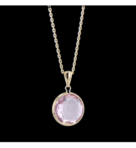 Amethyst yellow gold necklace