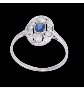 Vintage Ring Saphir und Diamanten
