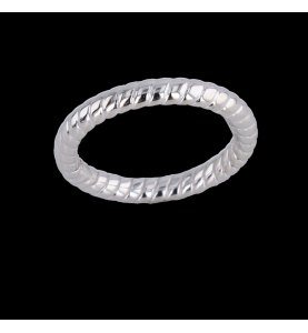White gold braided ring