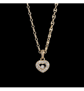 Collier pendentif Chopard cœur Happy Diamonds en or jaune 750 /18 carats