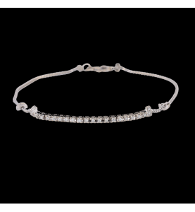 Bracelet or gris 750 / 18 carats et diamants