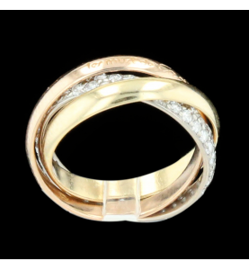 Cartier 3 gold diamond ring