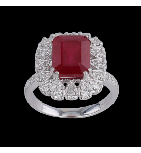 WHITE GOLD RUBY AND DIAMOND...