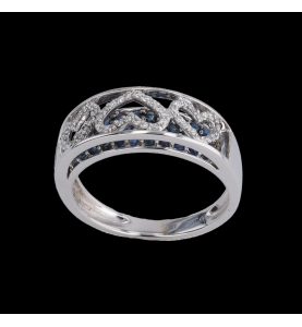 Sapphire and diamond heart ring