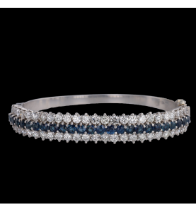 White gold sapphire and diamond bracelet