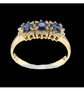 Yellow gold sapphires and diamonds