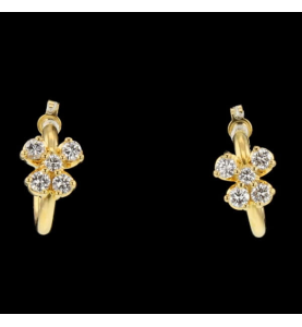 Earrings Butterfly Yellow Gold Diamonds