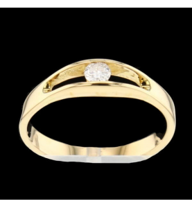 Solitaire Yellow Gold Diamond 0.16 Carats