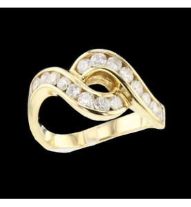 Ring You and Me Yellow Gold Diamonds
