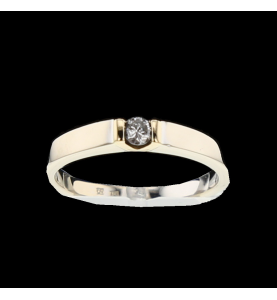 Ring white gold 0.10 carats