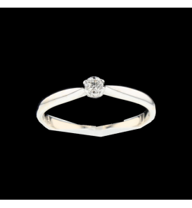 Solitaire Or Gris 0.10 Carats