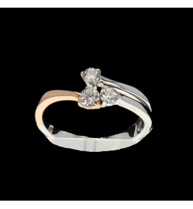 Ring White and Rose Gold Diamonds