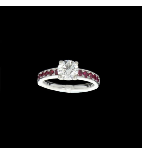 Solitaire or gris 1 carat Rubis