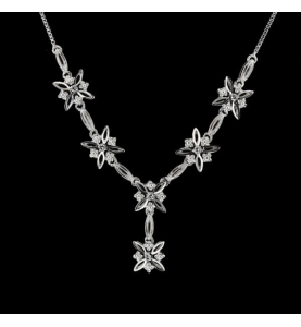 Necklace Flowers white gold 750 and diamonds