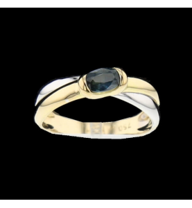 Yellow and grey gold ring