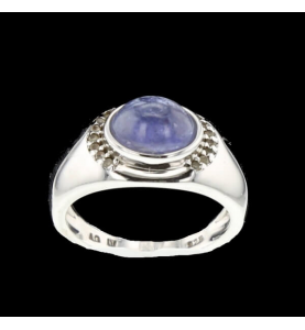 Silver ring 925 synthetic cabochon