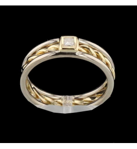 Braid ring 2 diamond golds