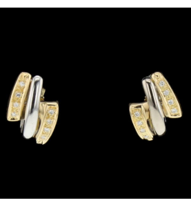 Earrings 2 Golds and Diamonds