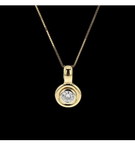 Solitaire Yellow Gold Necklace 0.25 carats