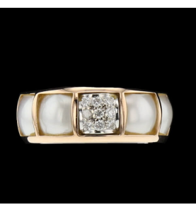 Louis Golay Ring Rosa Gold Perlen Diamanten