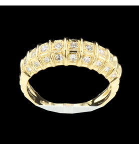 Yellow Gold Ring 27 Diamonds