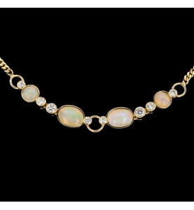 Collana Oro Giallo Opal Diamanti