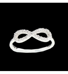 Infinite Ring Grey Gold 26 synthetic stones