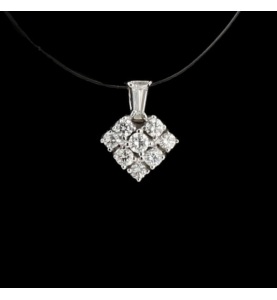 Halskette Gold Grau 9 Diamanten