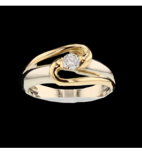 Solitaire ring Yellow Gold and 0.40 Carat Diamonds