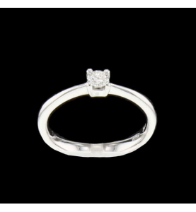 Solitaire Ring Grey Gold 0.16 carats