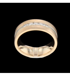 Ring aus Rosa Gold und Grau Diamanten