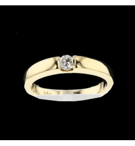Solitaire Yellow Gold Diamond 0.14 carats