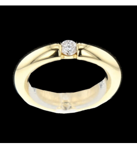 Ring Yellow Diamond Gold 0.23 carats T49