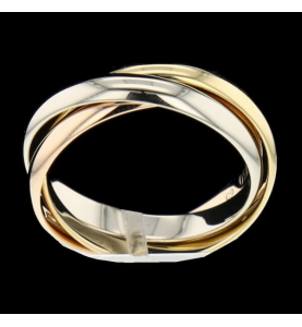 3 anelli in oro giallo, rosa e grigio