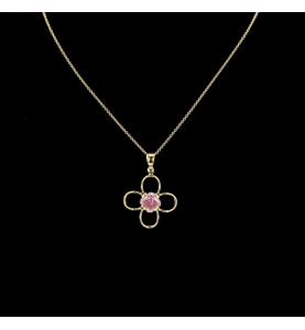 Yellow Gold Flower Necklace