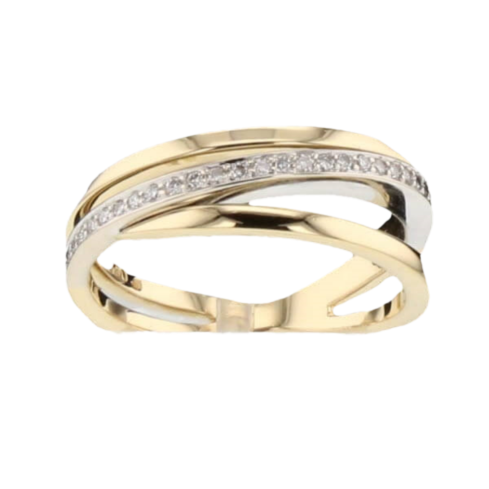 Bague Vintage Alliance - Cristaux De Couleur - Style Navette - Référence *4692 - Occasion