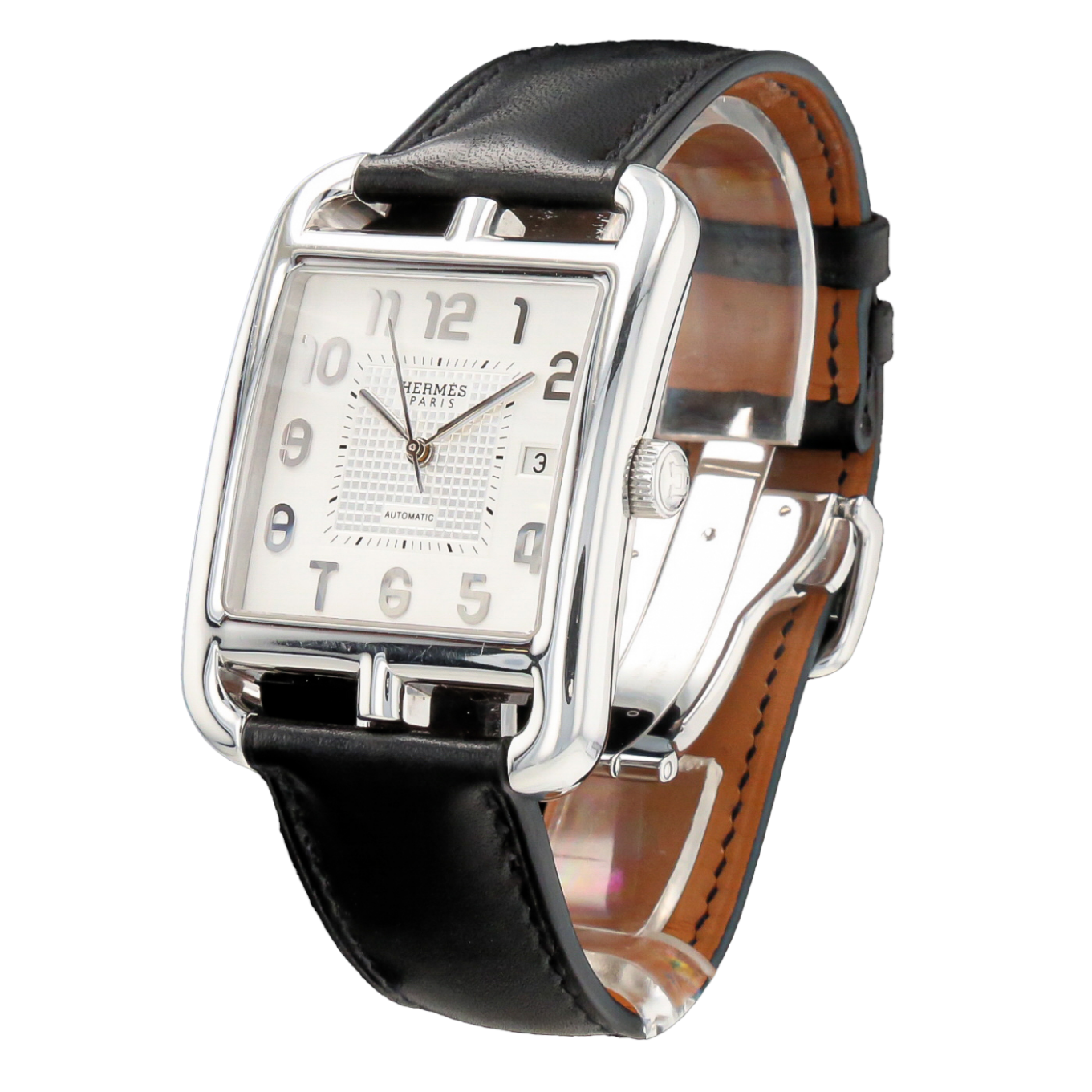 Hermes Clipper Watch SS Gray Polished Hermès Clipper Ladies Stainless Steel Watch Grey Dial Quartz main image 3