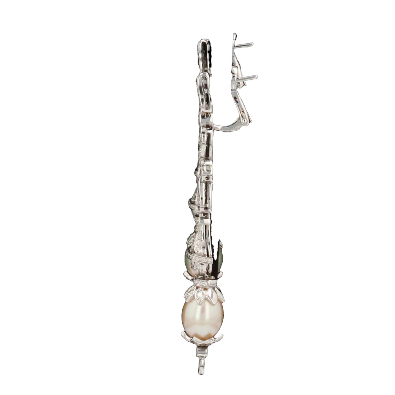 PARURE_COMPLÈTE_OR_GRIS_PERLES_ET_DIAMANTS image