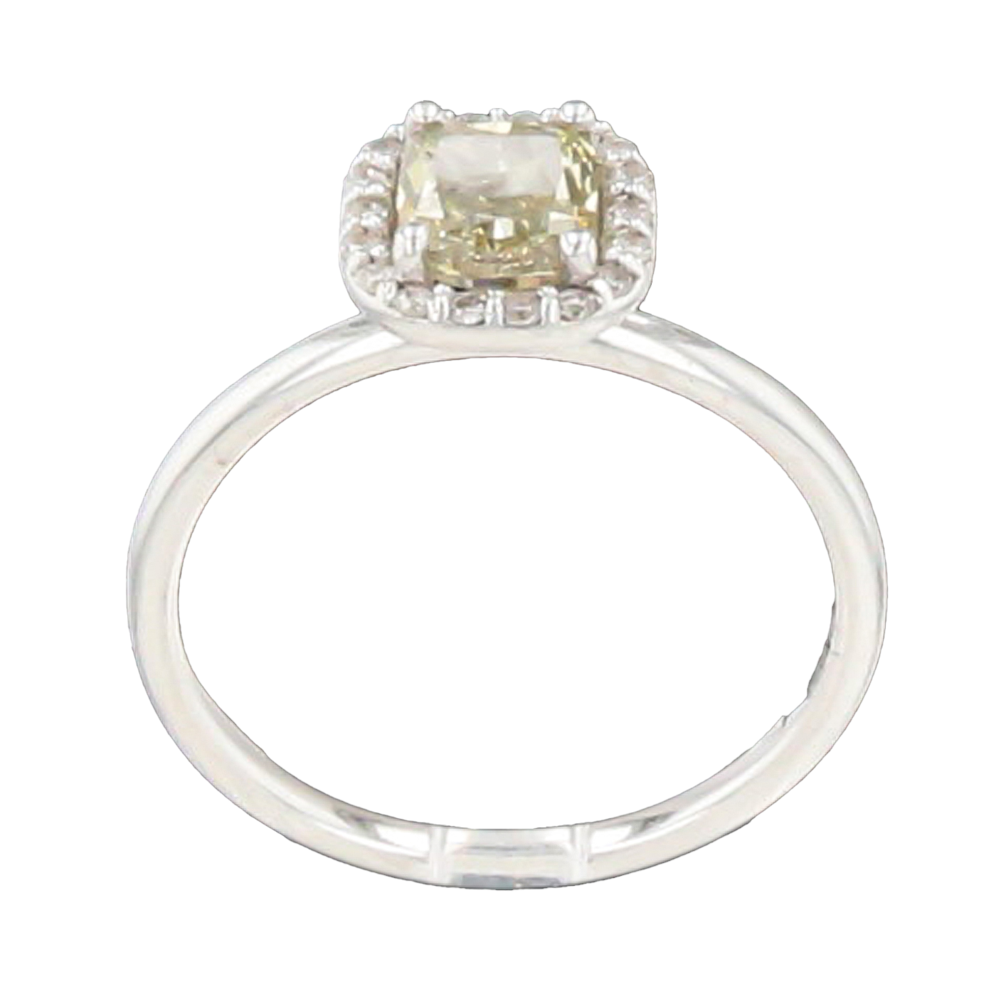 BAGUE SOLITAIRE OR GRIS 585 _ 14 CARATS