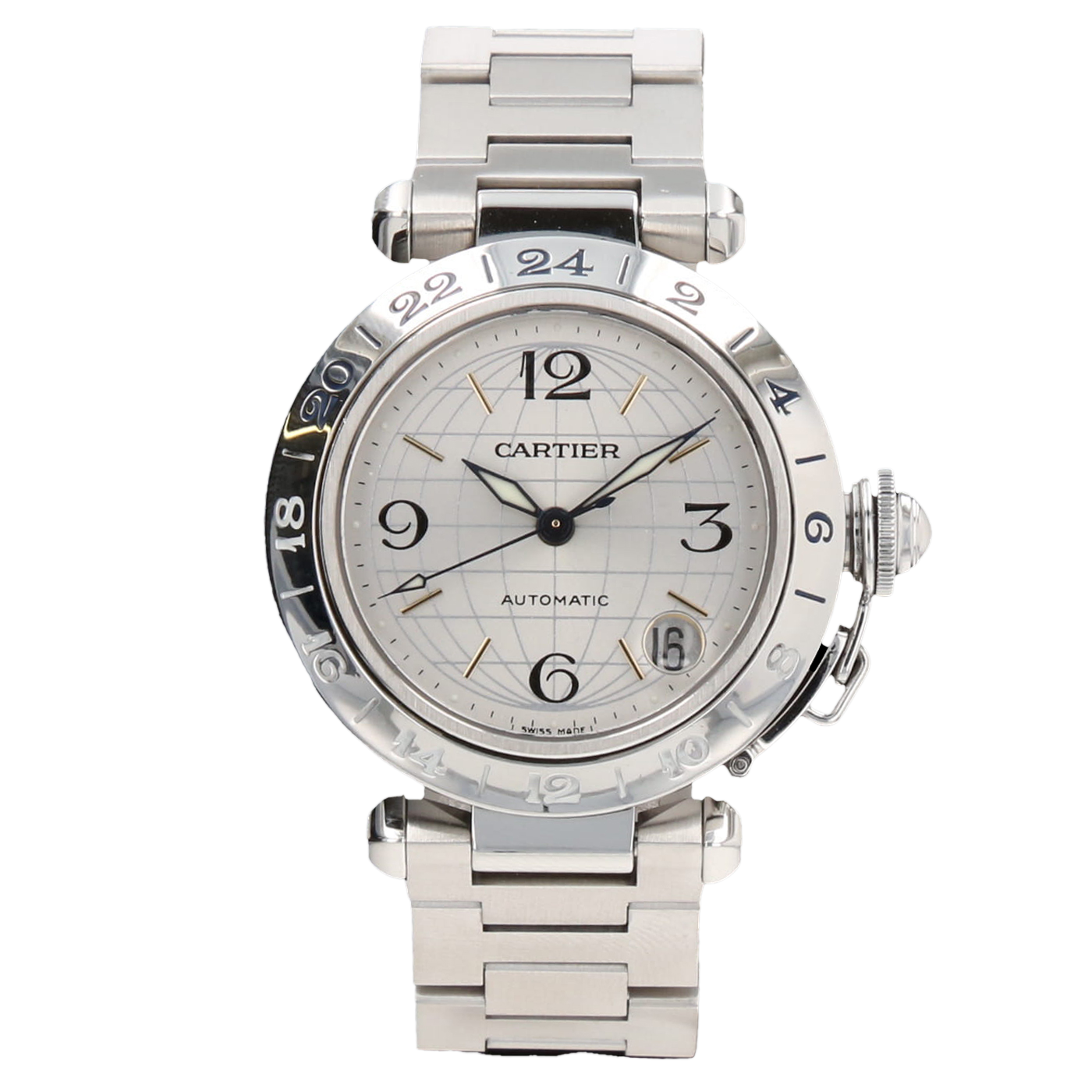 CARTIER PASHA C GMT STEEL 35 MM