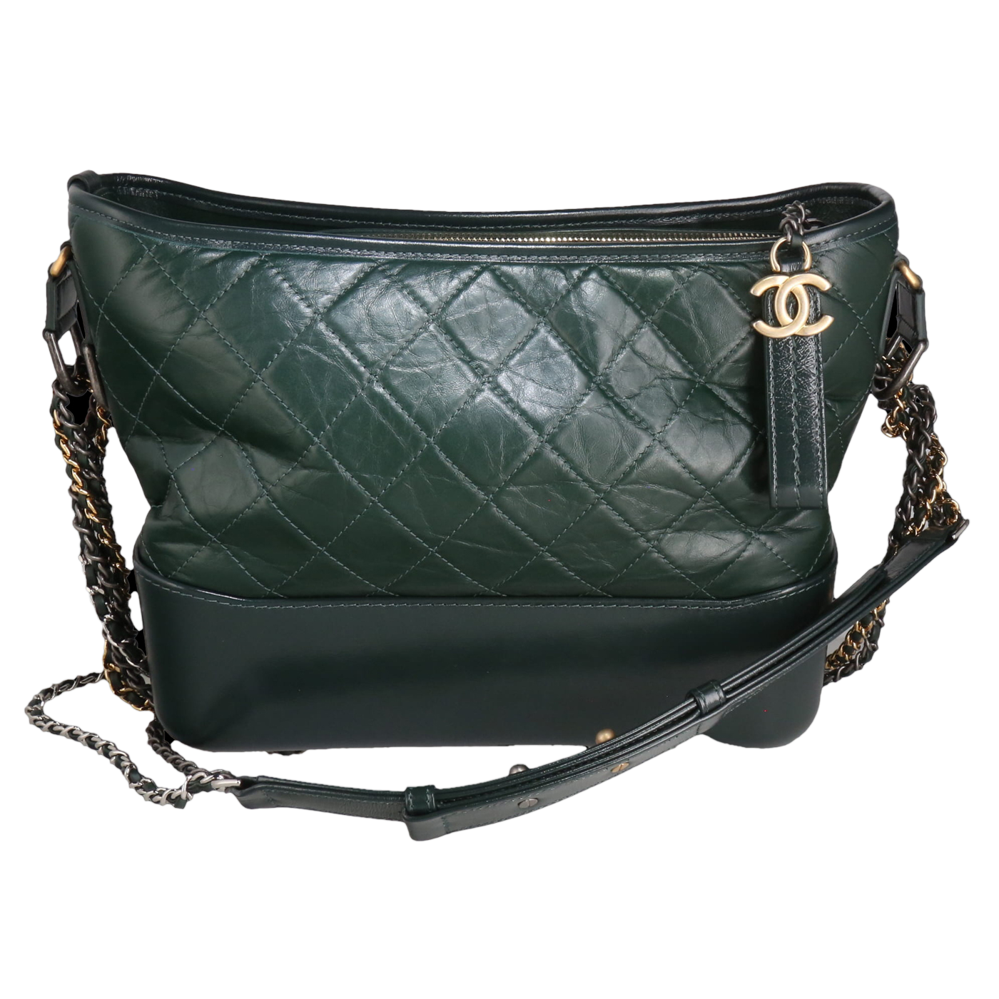 CHANEL GABRIELLE MEDIUM GREEN LEATHER BAG